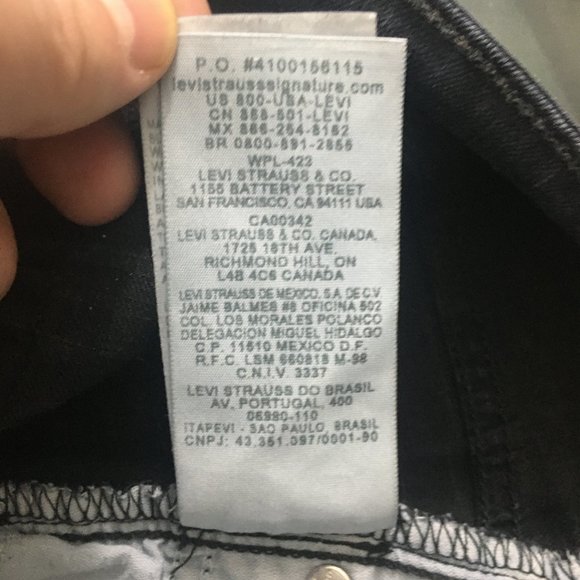 Levis Womens 10 Black Studded Embroidered Mid Rise Cotton Blend Skinny Jeans - Picture 10 of 11